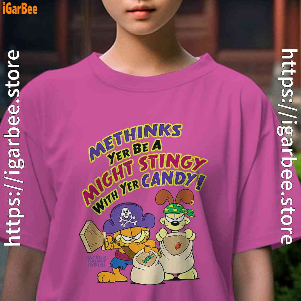 ripple junction garfield might stingy with yer candy youth girl pink t shirt ripple junction garfield might stingy with yer candy youth girl pink t shirt