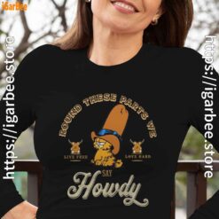 round these parts we love garfield cowboy long sleeve black for women