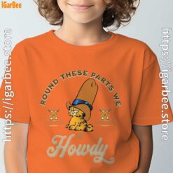 round these parts we love garfield cowboy orange tee kids boy