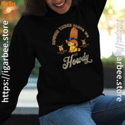 round these parts we love garfield cowboy women black hoodie