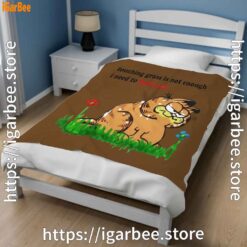 touching grass is not enough garfield brown blanket