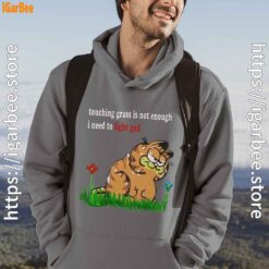 touching grass is not enough garfield gray men hoodie for male