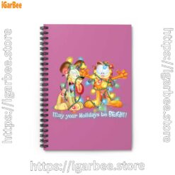 1 christmas garfield bright holidays pink notebook