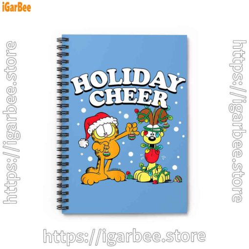 1 christmas garfield holiday cheer odie blue notebook