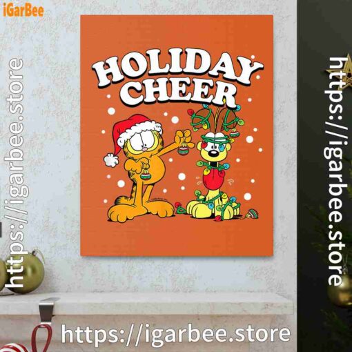 1 christmas garfield holiday cheer odie orange canvas