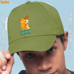 1 garfield and odie living the dream green hat