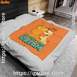 1 garfield and odie living the dream orange blanket