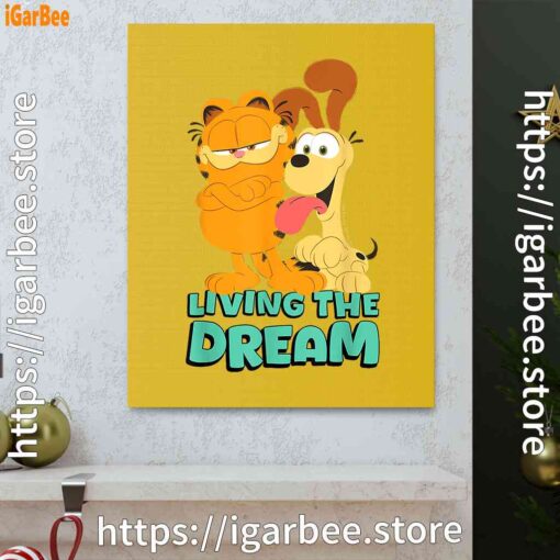 1 garfield and odie living the dream yellow canvas