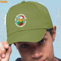 1 garfield christmas my presence is your present green hat
