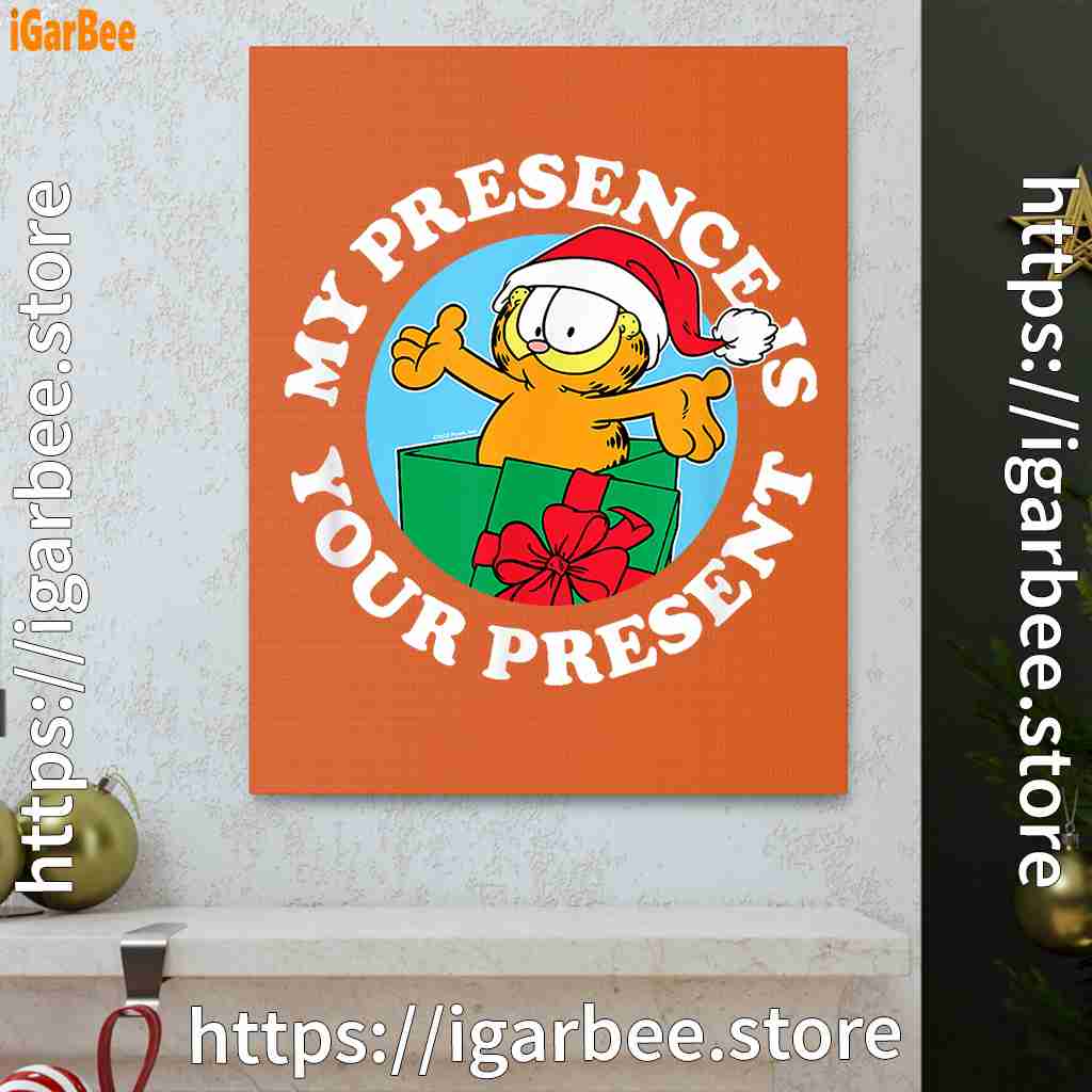 garfield christmas my presence is your present orange canvas garfield christmas my presence is your present orange canvas