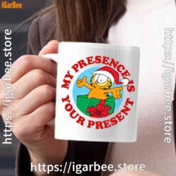 1 garfield christmas my presence is your present white mug 15oz