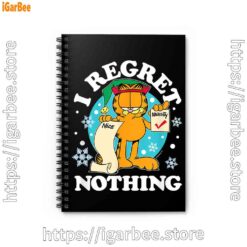 1 garfield christmas naughty list regret nothing black notebook