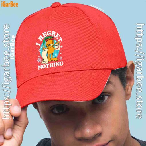 1 garfield christmas naughty list regret nothing red hat