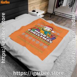 1 garfield christmas santa orange blanket