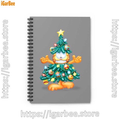 1 garfield christmas tree brown notebook