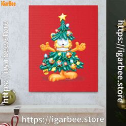 1 garfield christmas tree red canvas