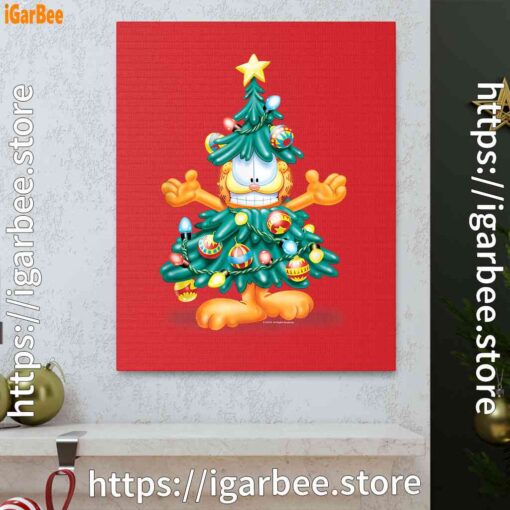 1 garfield christmas tree red canvas