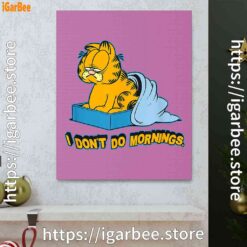 1 garfield dont do mornings pink canvas