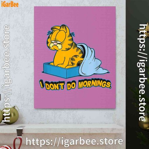 1 garfield dont do mornings pink canvas
