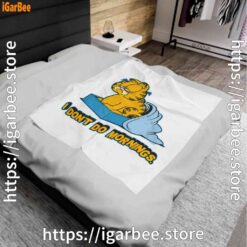 1 garfield dont do mornings white blanket