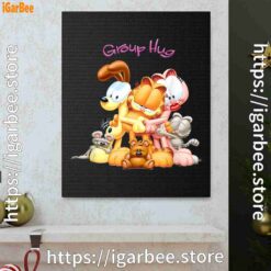 1 garfield group hug black canvas