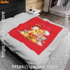 1 garfield group hug red blanket