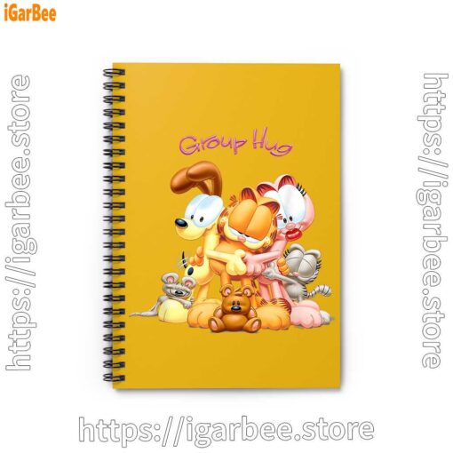 1 garfield group hug yellow notebook