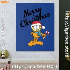 1 garfield merry christmas blue canvas