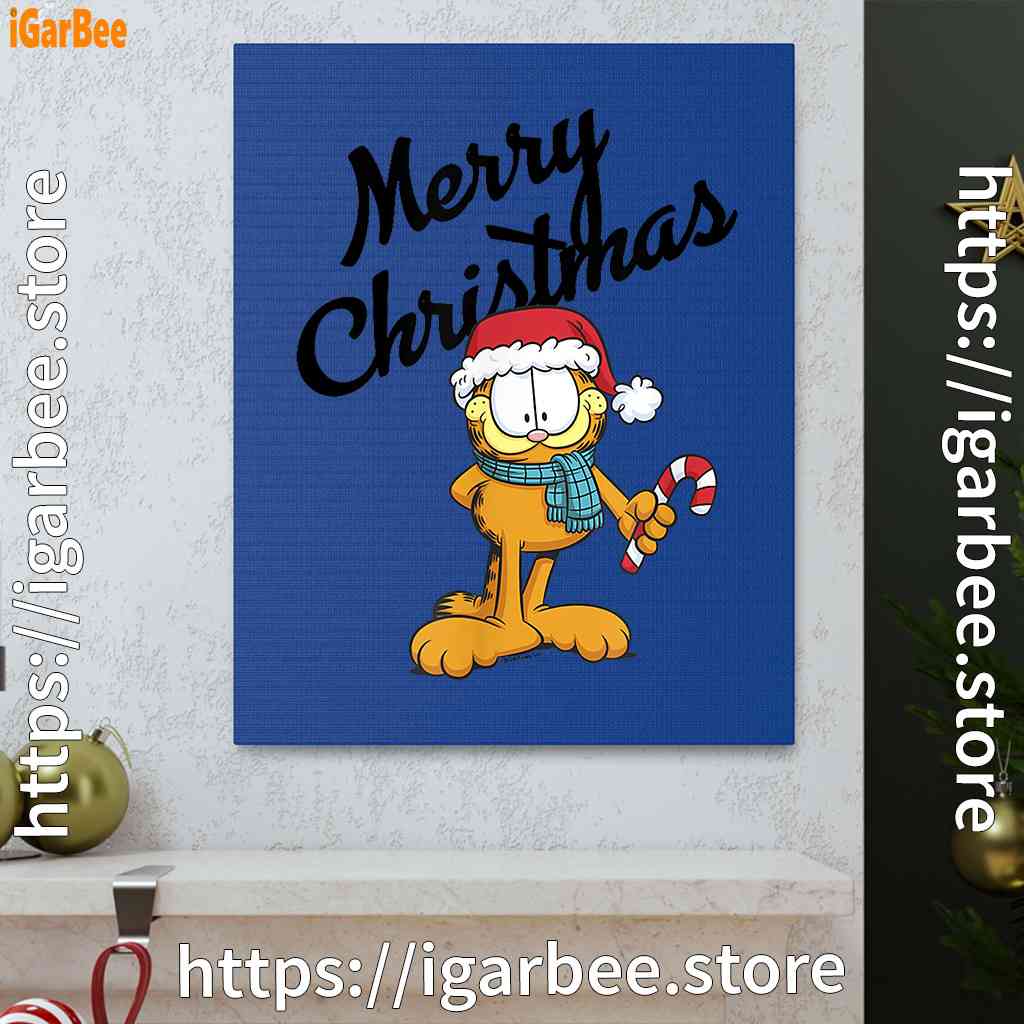 garfield merry christmas blue canvas garfield merry christmas blue canvas