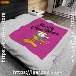 1 garfield merry christmas pink blanket