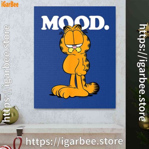 1 garfield mood too tired to care blue canvas