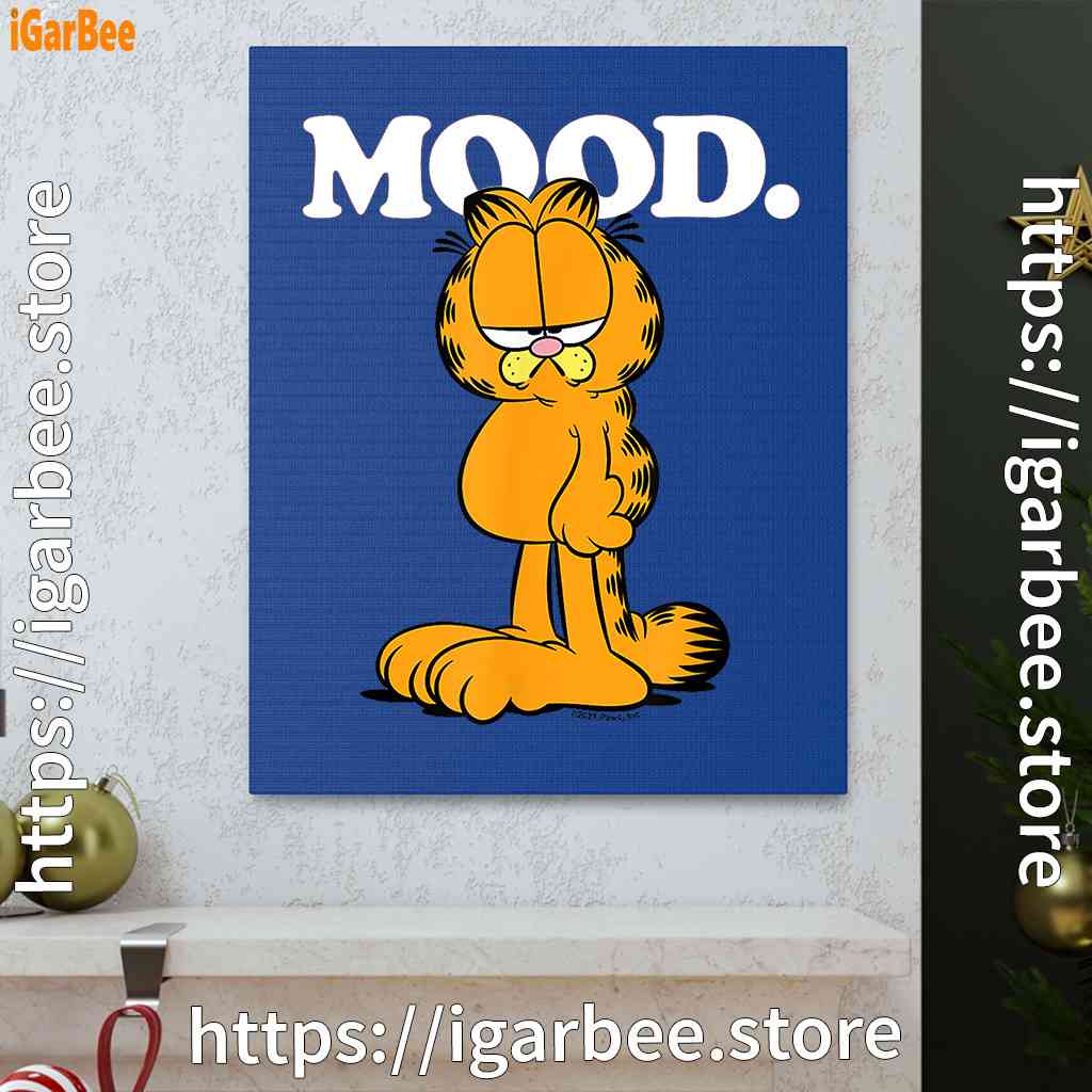 garfield mood too tired to care blue canvas garfield mood too tired to care blue canvas