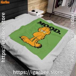 1 garfield mood too tired to care green blanket