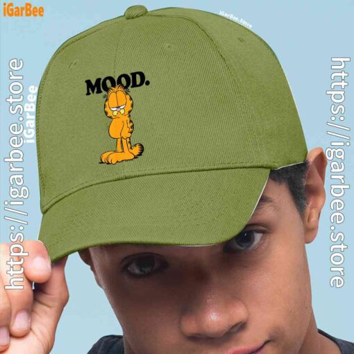 1 garfield mood too tired to care green hat