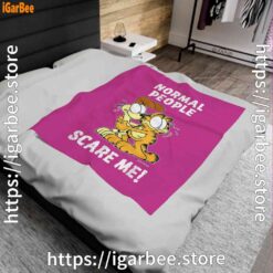 1 garfield normal people scare me pink blanket