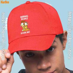 1 garfield normal people scare me red hat