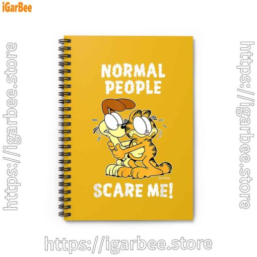 1 garfield normal people scare me yellow notebook