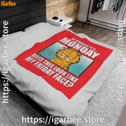 1 garfield of course its monday friday face red blanket