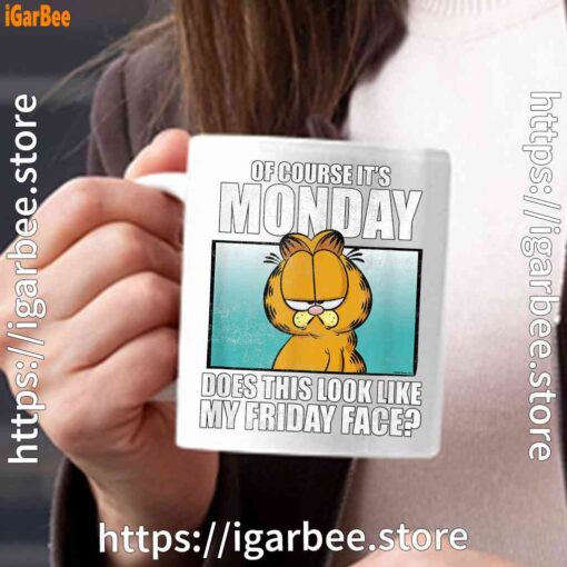 1 garfield of course its monday friday face white mug 15oz