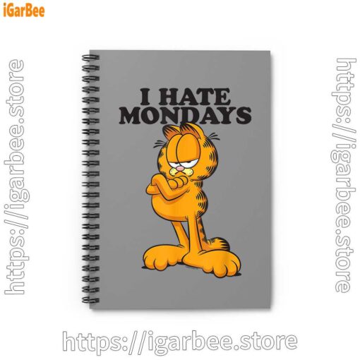 1 hate mondays garfield brown notebook