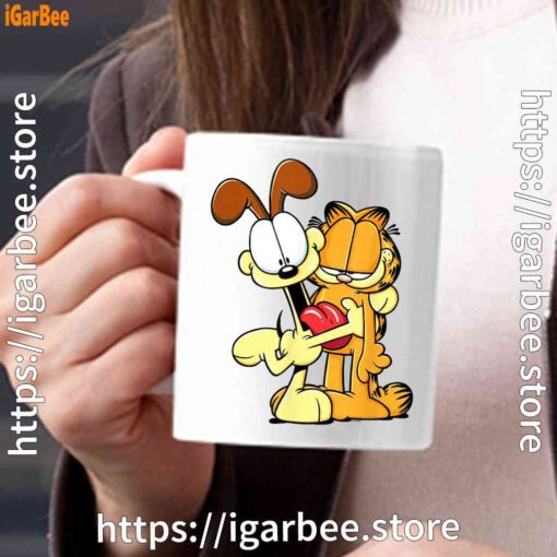 1 ripple junction garfield odie hugging white mug 15oz