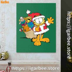 1 ripple junction garfield santa with gifts green canvas