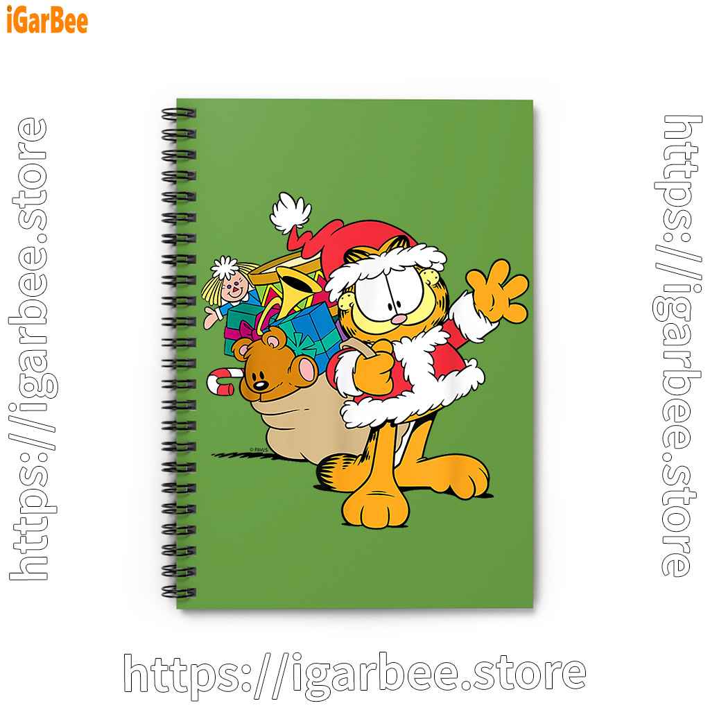 ripple junction garfield santa with gifts green notebook ripple junction garfield santa with gifts green notebook