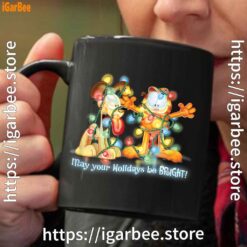 2 christmas garfield bright holidays black coffee mug 11oz
