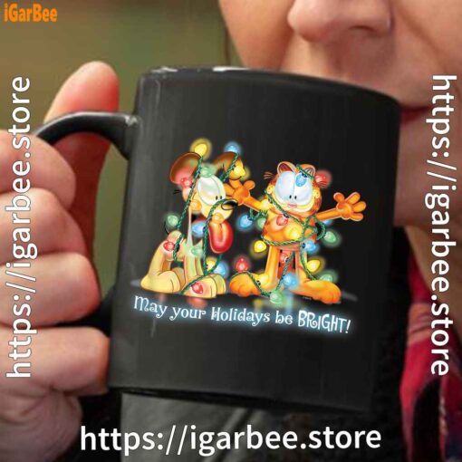 2 christmas garfield bright holidays black coffee mug 11oz