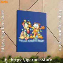 2 christmas garfield bright holidays blue canvas