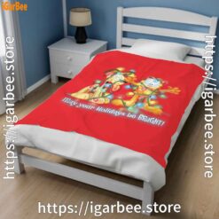 2 christmas garfield bright holidays red blanket