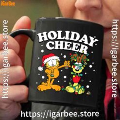 2 christmas garfield holiday cheer odie black coffee mug 11oz