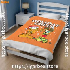 2 christmas garfield holiday cheer odie orange blanket