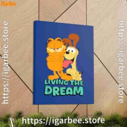 2 garfield and odie living the dream blue canvas